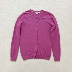 Boden Dusty Pink Cotton Cashmere Blend Cardigan Size 4